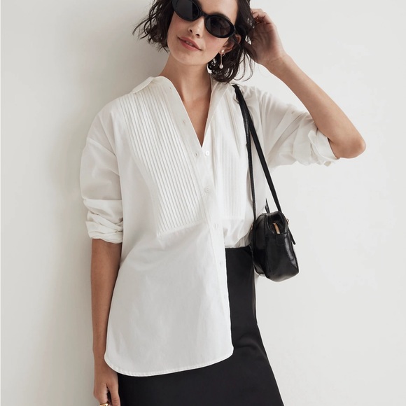 Madewell Tops - Madewell Poplin Oversized Tuxedo Shirt Burton Down White Size Small